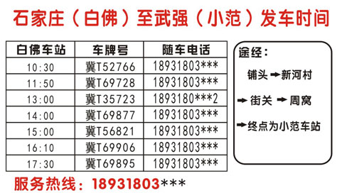 武强到石家庄名片正面